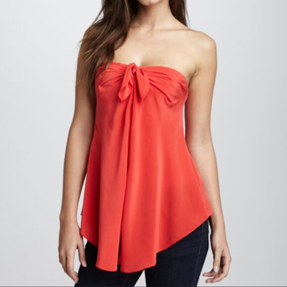 Elizabeth and James Adria Sarong Silk Top Red Small - Picture 6 of 11